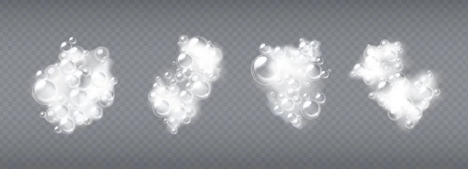 Bathing foam clusters with soap bubbles 스톡 일러스트
