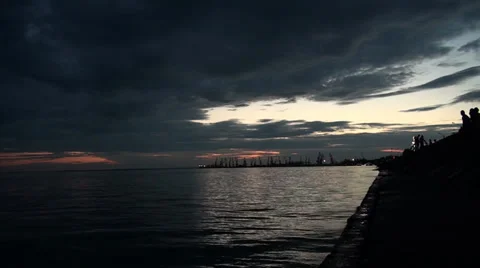 Bathing-place in evening time Stock-Footage 36178139