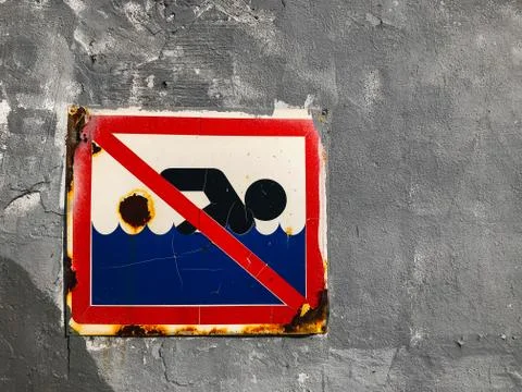 Bathing is prohibited Stock Photos
