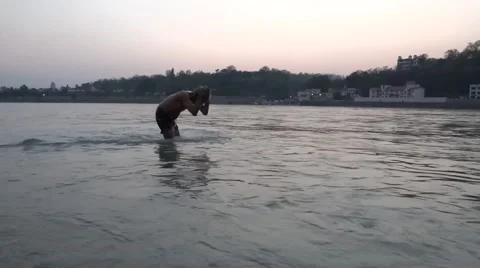 Bathing in River Ganga Stock-Footage 50158198