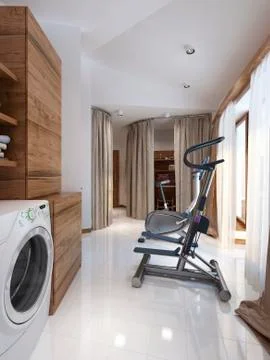 Bathing room rustic style Stock Illustration