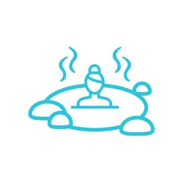 Bathing,hot spring icon. Isolated on white background. From blue icon set. Stock Illustration