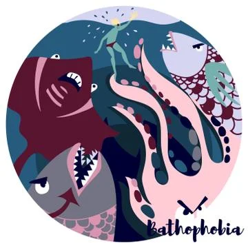 Bathophobia Stock Illustration