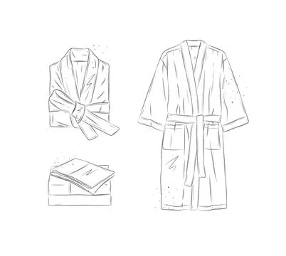 Bathrobe clothes set white 스톡 일러스트