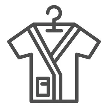 Bathrobe on handle line icon, spa salon concept, Bathrobes sign on white Illustration