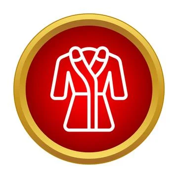 Bathrobe icon in a red circle with a golden border 스톡 일러스트