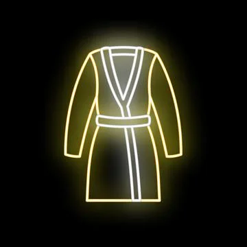 Bathrobe neon outline glow light icon concept Stock Illustration
