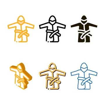 Bathrobe styles clothes icon vector outline symbol イラスト素材