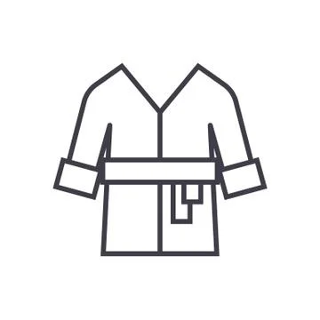 Bathrobe,spa, home vector line icon, sign, illustration on background, editable Stock Illustration