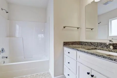 Bathrom interior in empty house Stock Photos