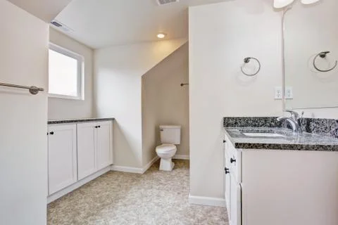 Bathrom interior in empty house Stock Photos
