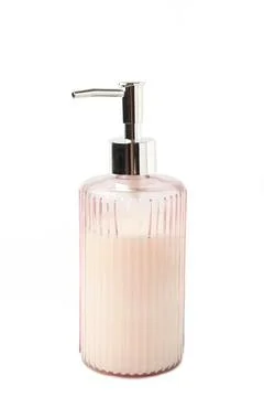 Bathroom accessory, soap bottle isolated on white background Stock Photos