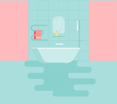 Bathroom with amenities Stock Illustration