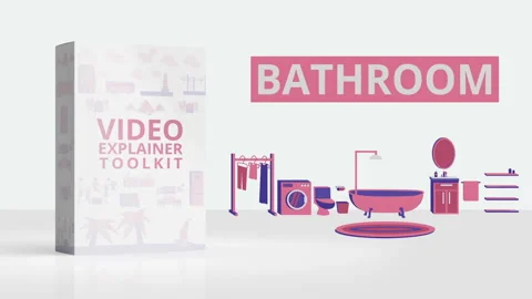 Bathroom And Plumbing Explainer Toolkit Set After Effects stock
