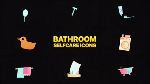 Bathroom Animations Motion Graphics Pack Stock Footage 286178899