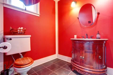 Bathroom with antique vanity Stock Photos