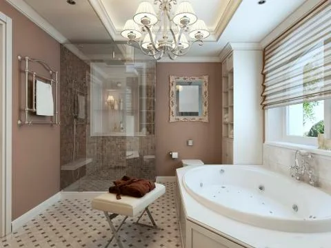 Bathroom Art Deco Stock Illustration