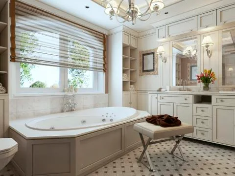 Bathroom Art Deco Stock Illustration