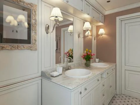 Bathroom Art Deco Stock Illustration