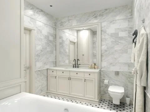 Bathroom Art Deco style Stock Illustration