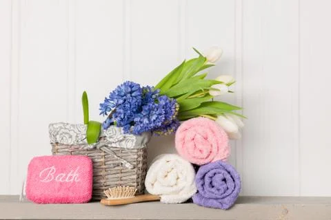 Bathroom with attributes Stock Photos