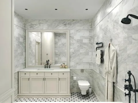 Bathroom avant-garde style Stock Illustration