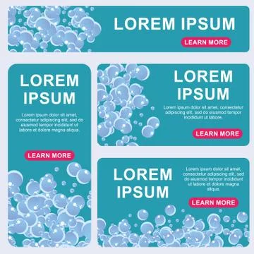 Bathroom banners background blue Stock Illustration