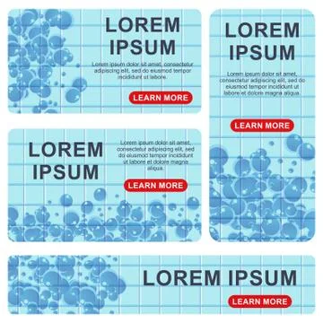 Bathroom banners background blue Stock Illustration