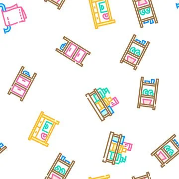 Bathroom bath equipment hygiene vector seamless pattern Stock Illustration