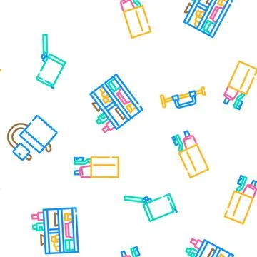 Bathroom bath equipment hygiene vector seamless pattern Illustrazione stock