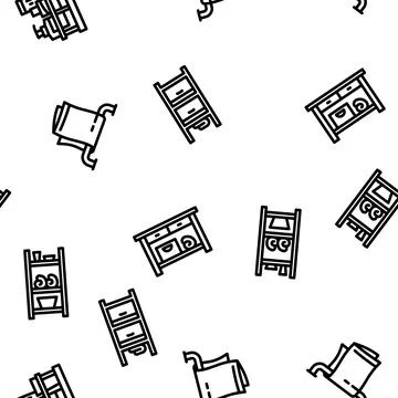 Bathroom bath equipment hygiene vector seamless pattern Illustrazione stock