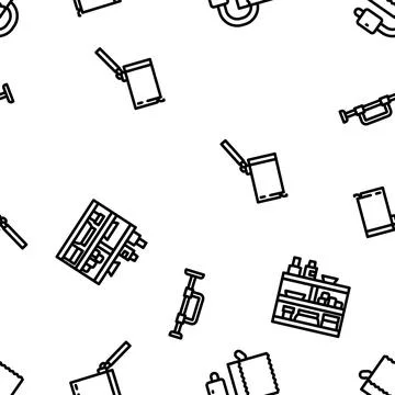Bathroom bath equipment hygiene vector seamless pattern Stock Illustration