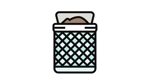 Bathroom bin bathroom interior color icon animation Stock Footage 326099836
