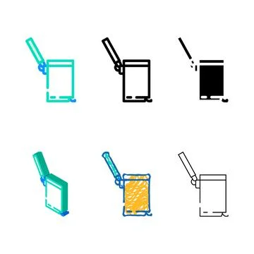 Bathroom bin bathroom interior color icon vector variety Stock Illustration