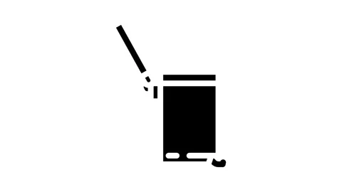 Bathroom bin bathroom interior glyph icon animation Stock Footage 326746069