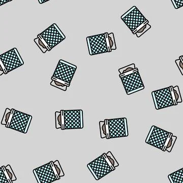 Bathroom bin bathroom interior vector seamless pattern Stock Illustration