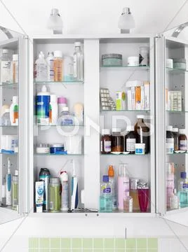 Bathroom cabinet Stock Photos