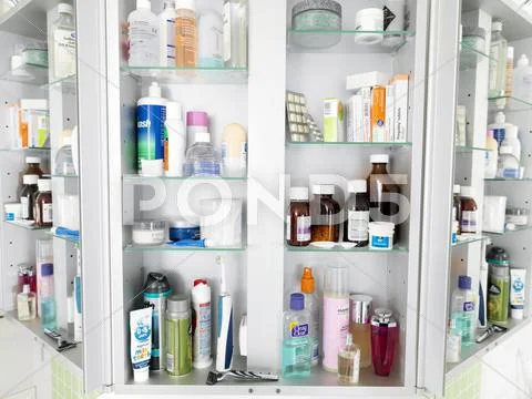 Bathroom cabinet Stock Photos