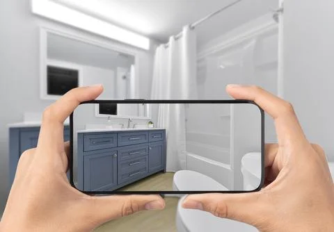 Bathroom with cell phone Stock Photos