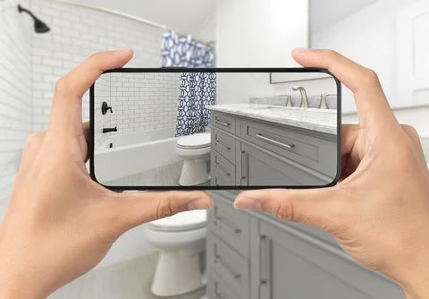 Bathroom with cell phone Stock Photos