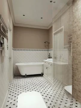 Bathroom classic style Stock Illustration