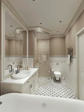 Bathroom classic style Stock Illustration