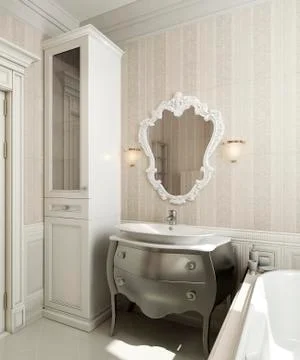 Bathroom classic style Stock Illustration