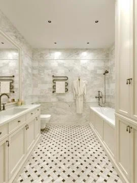Bathroom classic style Stock Illustration