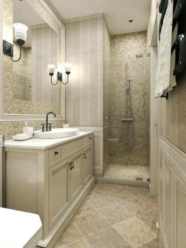 Bathroom classic style Stock Illustration