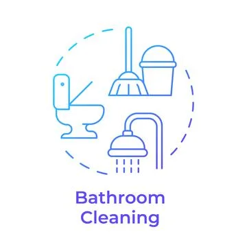 Bathroom cleaning blue gradient concept icon Stock Illustration