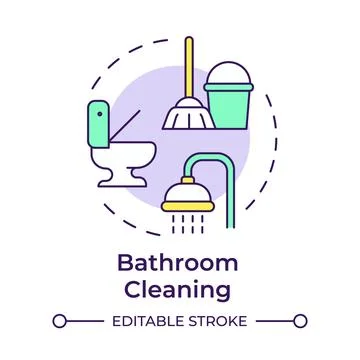 Bathroom cleaning multi color concept icon Stock Illustration