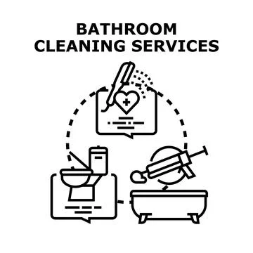 Bathroom cleaning services concept vector illustration Stock Illustration