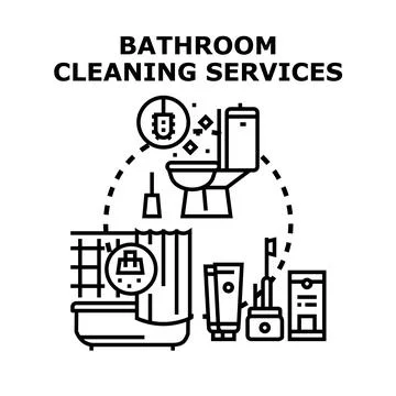 Bathroom cleaning services concept vector illustration Stock Illustration