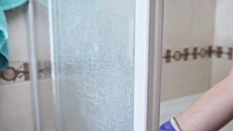 Bathroom Cleaning in Slow Motion Stock Footage 252569184